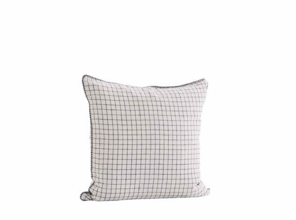 Coussin 50x50cm en lin MadamStoltz vert, blanc gris ou poudre