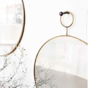 Miroir rond laiton diamètre 38cm HOUSE DOCTOR