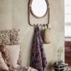 Miroir rond avec crochets en rotin Madam Stoltz