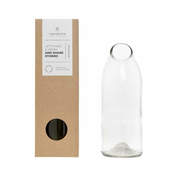 Carafe verre recyclé transparente 7x18cm ORIGINALHOME