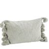 Coussin XL en coton épais avec gros pompons vert clair Madamstoltz