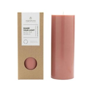 Grandes bougies colorées rouge corail