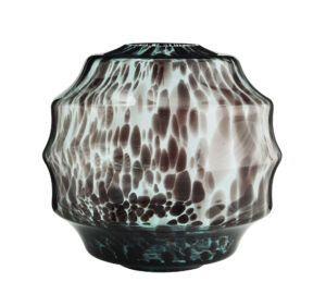 Grand vase en verre bleu tacheté à relief Madamstoltz