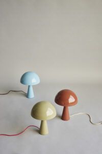 Lampe métal champignon bleue HUBSCH