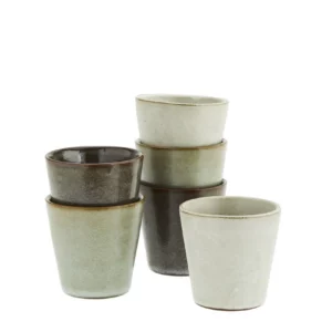 Tasses en grès Madam Stoltz 7x7cm 10cL