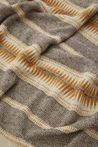 Plaid bohème jaune en coton