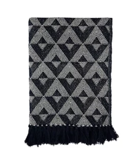 Plaid style bohème noir en coton madam stoltz